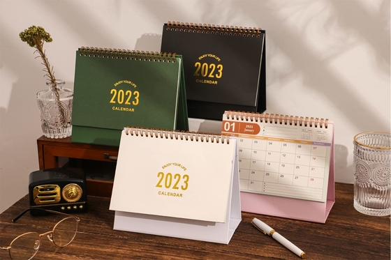 Calendriers muraux mensuels de gaufrage en relief calendrier de l'avent de bureau personnalisé de 365 jours