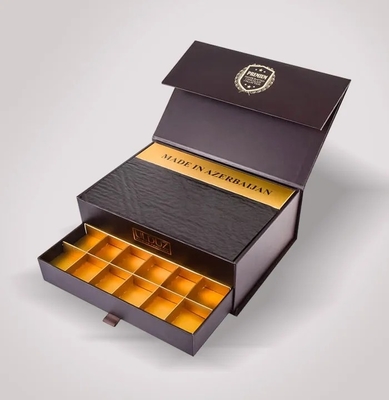 Boîte en carton rigide à neuf grilles Boîte de rangement à tiroirs multi-grilles de qualité alimentaire