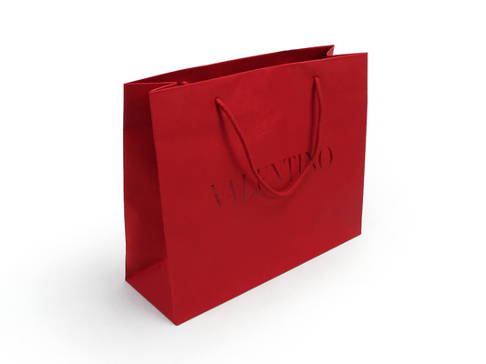 sacs en papier de vêtement d'impression offset de 4C 6C sacs rouges éblouissants de cadeau de papier avec des poignées