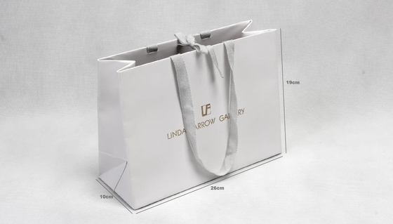 Sacs en papier personnalisés blancs Lunettes haut de gamme Shopping Sacs en papier