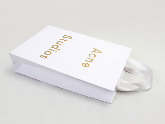 Sacs à provisions de vêtement en papier teint de luxe Sac en papier imprimé lettre