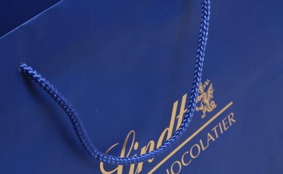 C1S C2S sacs en papier personnalisés enduits brillants sacs en papier à provisions de vêtement de bleu de mer