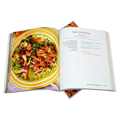 Livre de cuisine de recette de couleur CMJN reliure à couverture souple impression de livre de papier enduit