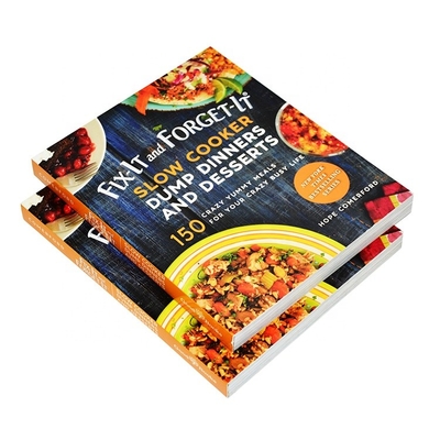 Livre de cuisine de recette de couleur CMJN reliure à couverture souple impression de livre de papier enduit