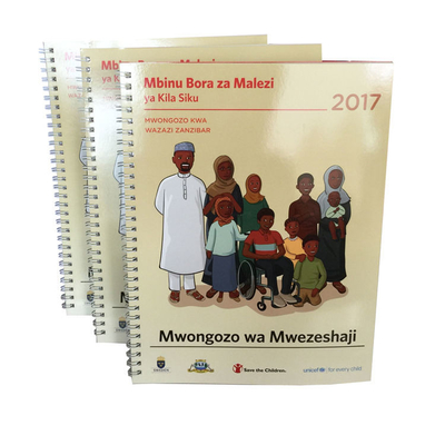 Manuel éducatif à reliure spirale 100gsm 120gsm 140gsm Livre de poche à couverture rigide