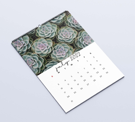 Calendrier mat de bureau de stratification imprimant les calendriers muraux mensuels 600-1000gsm