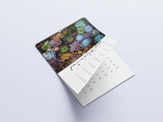 Calendrier mat de bureau de stratification imprimant les calendriers muraux mensuels 600-1000gsm