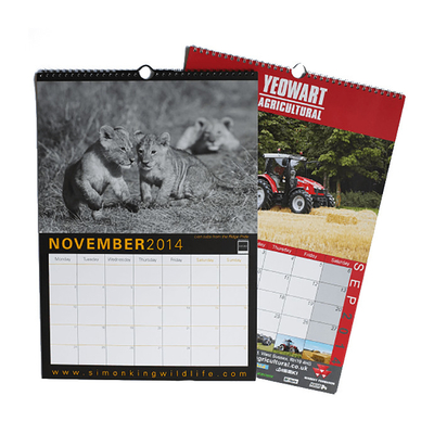 Divers calendrier de papier d'art de la taille C2S imprimant 128gsm 157gsm 190gsm 210gsm