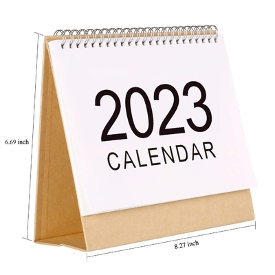 2023 Calendrier mensuel d'impression Calendrier de bureau en carton 1400gsm 1800gsm