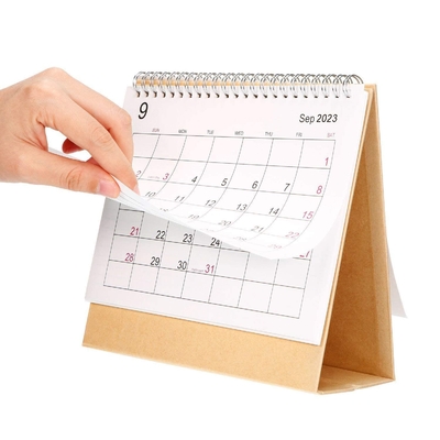 2023 Calendrier mensuel d'impression Calendrier de bureau en carton 1400gsm 1800gsm