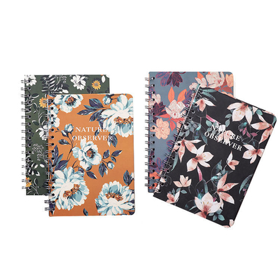 60gsm-400gsm Cahiers à spirale imprimés par coutume Carnet de notes de reliure à fil fixe A5