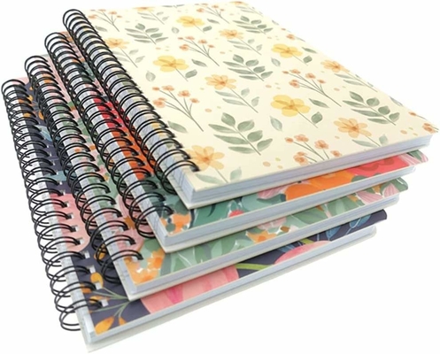 5.5&quot;X8.5'' 6&quot;X9&quot; 8.5&quot;X11&quot; Cahier à spirales Journal d'impression Relié par fil Ligné Sketchbook