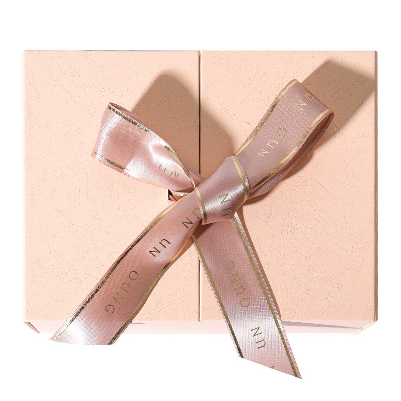 boîte-cadeau rigide polychrome de Cosmetc de rose de boîte en carton de 4C 6C avec le ruban